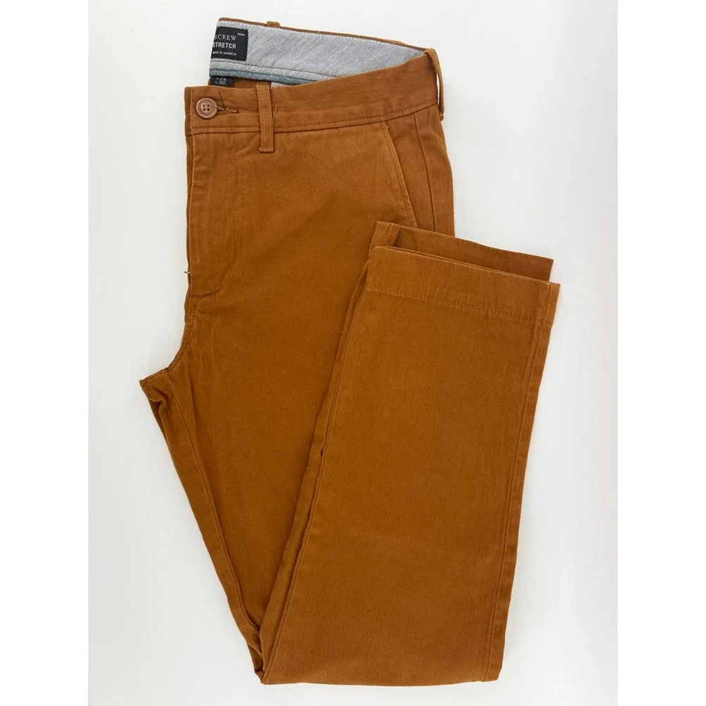 J.Crew 484 Slim Pants 28x30 Cotton Stretch Burnt Orange Tobacco Chino Pant